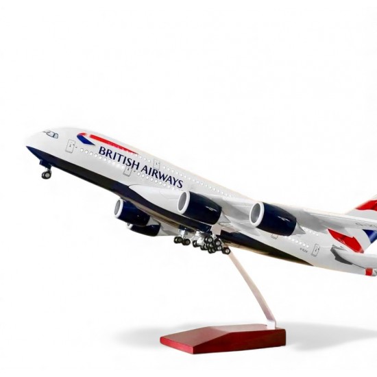 Модель літака Airbus A380 British Airways (1:160) зі звуковою LED-підсвіткою
