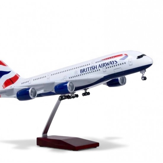 Модель літака Airbus A380 British Airways (1:160) зі звуковою LED-підсвіткою