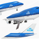 Модель самолёта Boeing 747 KLM (1:130) со звуковой LED-подсветкой