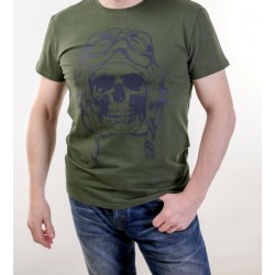Футболка зелёная с черепом Alpha Bravo Club