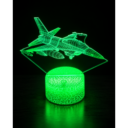 3D LED світильник-нічник Винищувач F-16