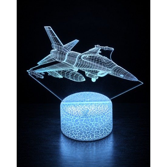 3D LED світильник-нічник Винищувач F-16 3D LED світильник-нічник Винищувач F-16
