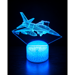 3D LED світильник-нічник Винищувач F-16