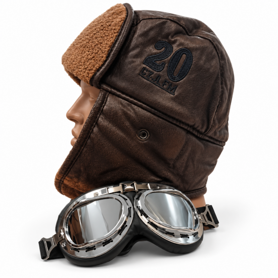 Vintage Goggles and Winter Bomber Hat with Goggles