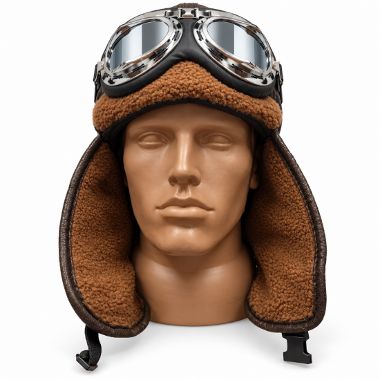 Vintage Goggles and Winter Bomber Hat with Goggles
