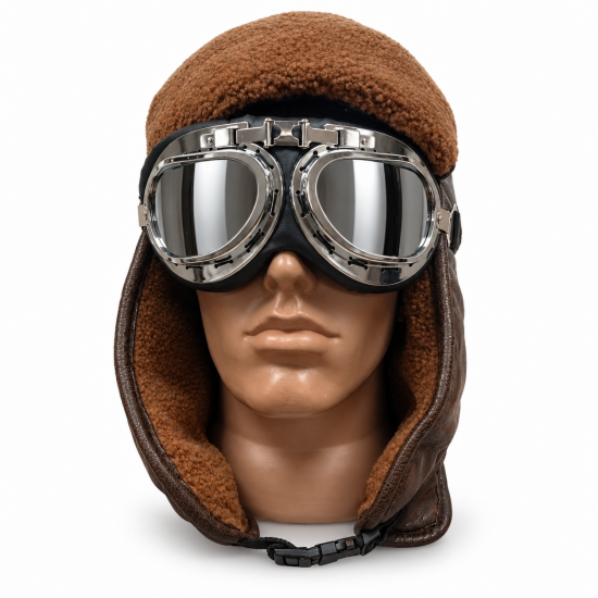 Vintage Goggles and Winter Bomber Hat with Goggles