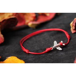 Браслет ручной работы Красная нитка с самолетом