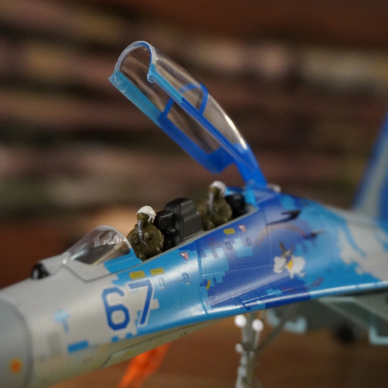 Metal Model of Su-27 Fighter Jet, Ukrainian Air Force (1:72)