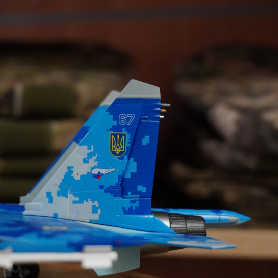 Metal Model of Su-27 Fighter Jet, Ukrainian Air Force (1:72)