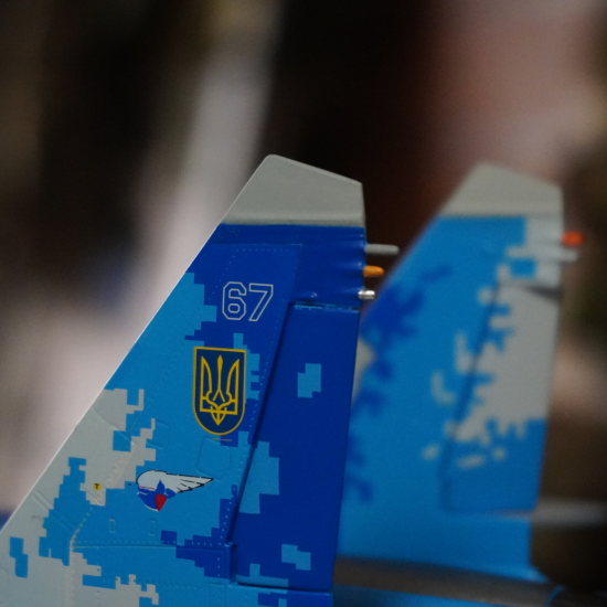 Metal Model of Su-27 Fighter Jet, Ukrainian Air Force (1:72)