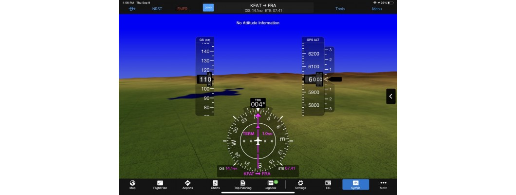 Функция Demo-mode в Garmin Pilot: моделируйте полет, не выходя из дома