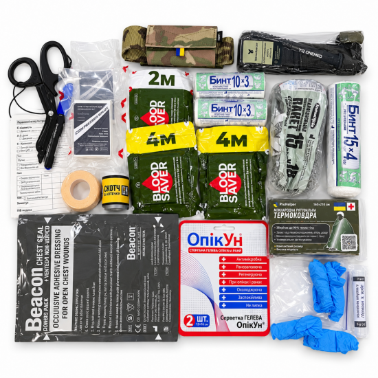 Fully Equipped IFAK Pouch “Wolverine” with One Tourniquet, Extended Kit, Multicam