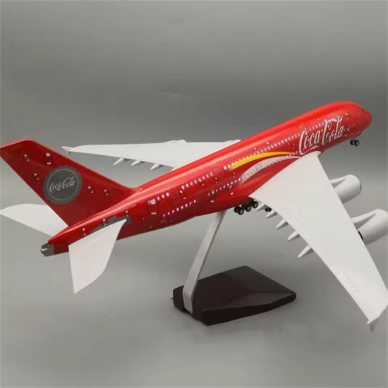 Модель літака Airbus A380 Coca-cola (1:160) зі звуковою LED-підсвіткою Модель літака Airbus A380 Coca-cola (1:160) зі звуковою LED-підсвіткою