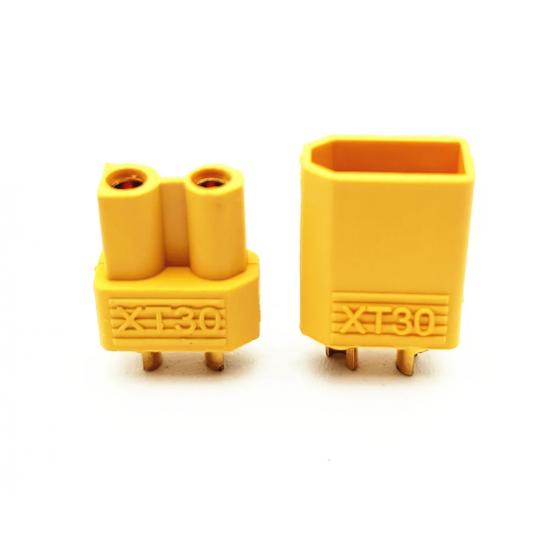 XT30 2-pin power connector set Male/Female for FPV drones, LiPo batteries and RC models