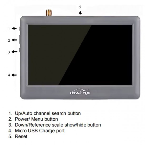 FPV monitor Hawkeye Little Pilot 4 DVR 5.8GHz 48 channels 4.3 inches