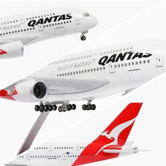 Модель літака Airbus A380 Qantas Airways (1:160) з звуковою LED-підсвіткою Модель літака Airbus A380 Qantas Airways (1:160) з звуковою LED-підсвіткою