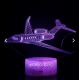 3D Нічник Business Jet з пультом / LED Лампа Літак