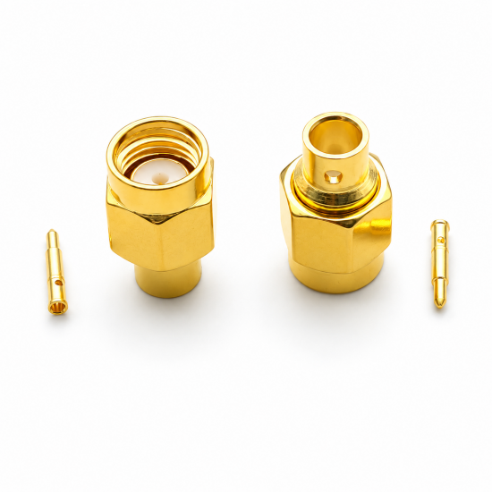 Конектор RP-SMA Male RF 0.141", під пайку для кабелю RG402, до 6 ГГц