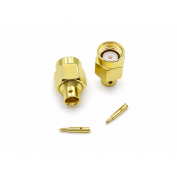 Конектор RP-SMA Male RF 0.141", під пайку для кабелю RG402, до 6 ГГц