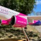 Модель самолета Airbus А320 Wizz Air (1:180) со звуковой LED-подсветкой