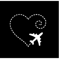 Наклейка на автомобіль авіаційна Fly with Love