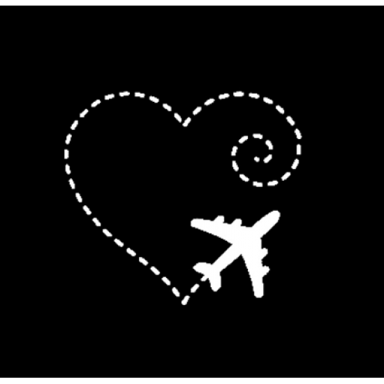Наклейка на автомобіль авіаційна Fly with Love