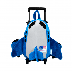 BLUE AND WHITE AIRPLANE TROLLEY BACKPACK BLUE AND WHITE AIRPLANE TROLLEY BACKPACK