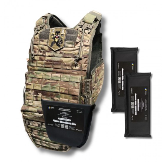 Armored plate carrier set with 2nd class side ballistic packages