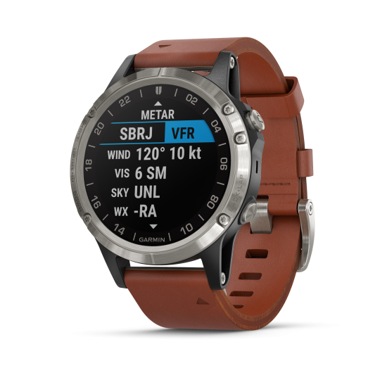 Часы пилота Garmin D2™ Delta Aviator Watch with Brown Leather Band