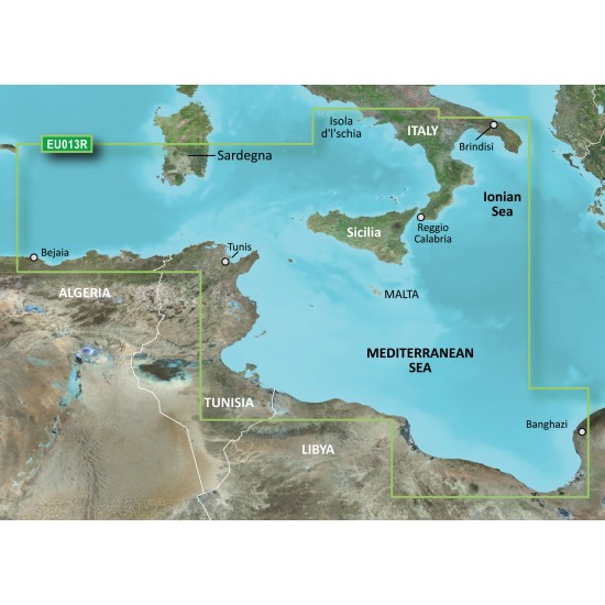 Прибрежные карты Garmin BlueChart® g3 HXEU013R - Italy Southwest & Tunisia