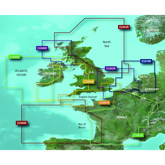 Прибрежные карты Garmin BlueChart® g3 HXEU018R - Benelux Offshore & Inland