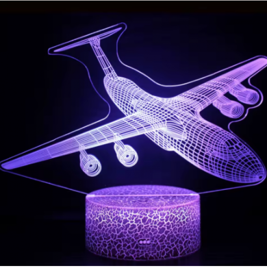 Cargo Plane 3D Night Light with Remote / LED Airplane Lamp