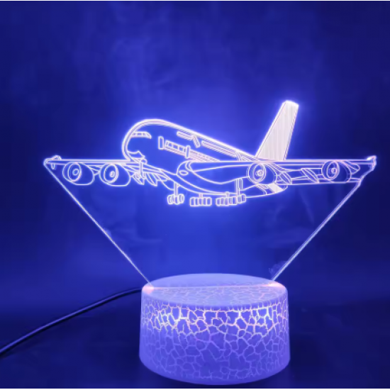 Airbus 3D Night Light with Remote Control / LED Airplane Lamp