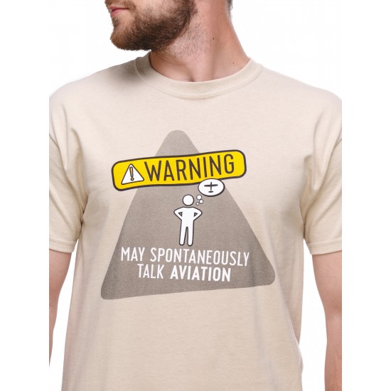 T-shirt "Warning: May Spontaneously Talk Aviation"