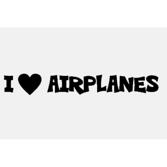 Наклейка на автомобіль авіаційна I love Airplanes