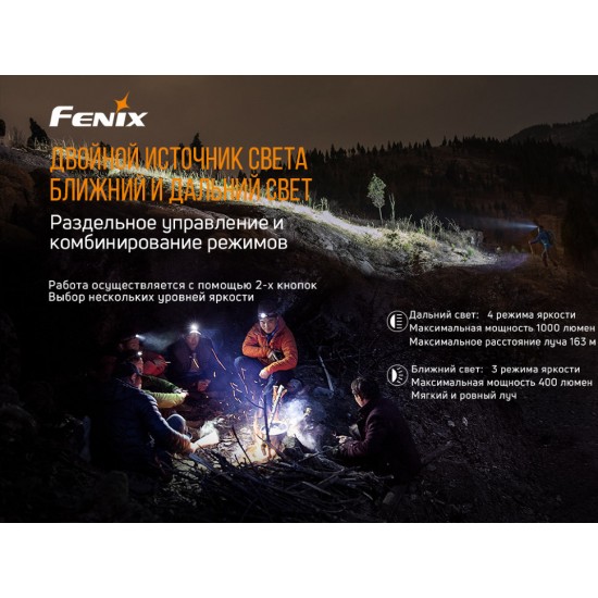 Налобний  ліхтар Fenix HM65R+ліхтар ручний Fenix E01 V2.0 у подарунок