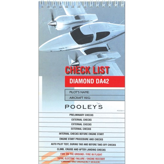 Чек-лист авиационный Pooleys Diamond DA42 Checklist