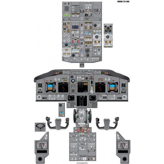 Учебный плакат кабины пилота Boeing 737-800
