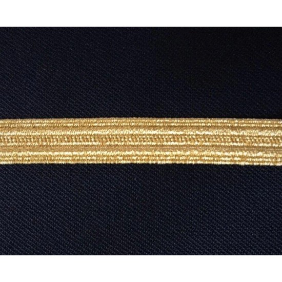 Нашивка на рукав авіаційна Gold Rank Stripe Fabric розмір 8 