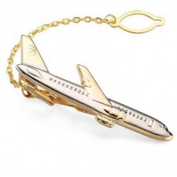 Затискач для краватки jiaocharmei, мідь, gold plane Затискач для краватки jiaocharmei, мідь, gold plane