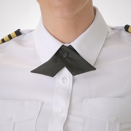 A Cut Above Uniforms Black Cross-Over Tie TXO01