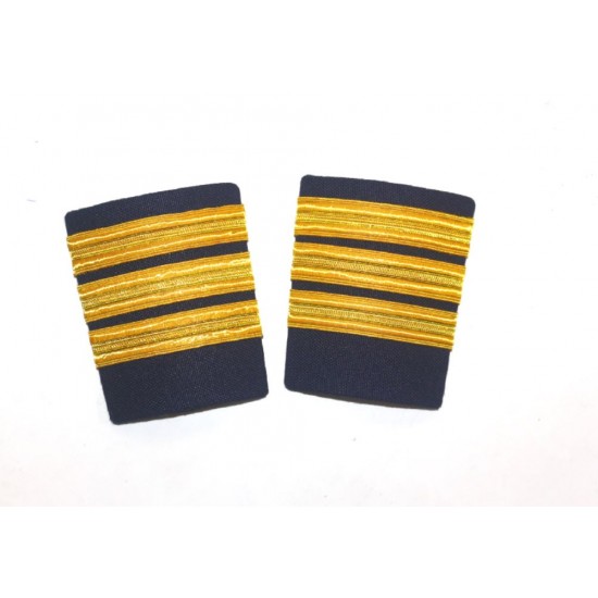 Погони цивільної авіації A Cut Above Uniforms, компл.з 2х шт., 3-Stripe Navy and Gold Epaulet
