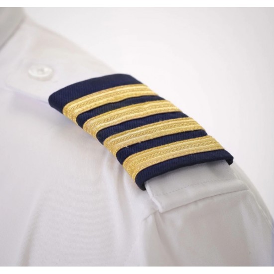 A Cut Above Uniforms 4-Stripe Navy and Gold Epaulet