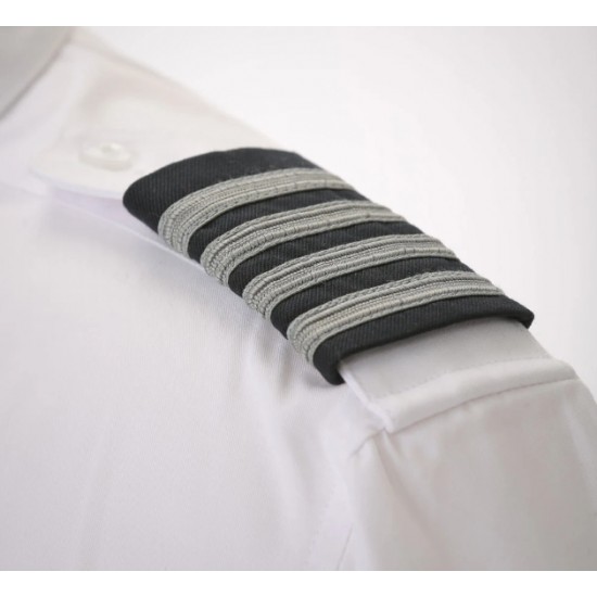 A Cut Above Uniforms 4-Stripe Black and Gray Epaulet