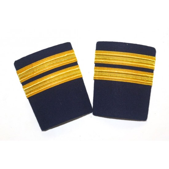 Погони цивільної авіації A Cut Above Uniforms, компл.з 2х шт., 2-Stripe Navy and Gold Epaulet