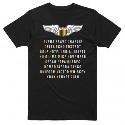 Футболка авиационная AEROSPACE Alphabet черная Футболка авиационная AEROSPACE Alphabet черная
