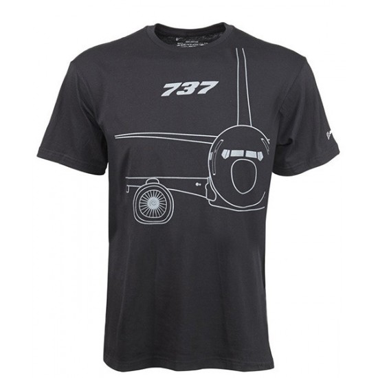 Оригинальная футболка Boeing 737 Midnight Silver T-Shirt 1100100109550001 (Black)