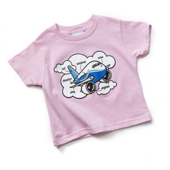 Детская футболка Boeing Airplane Parts Toddler 337037010003 (Pink)