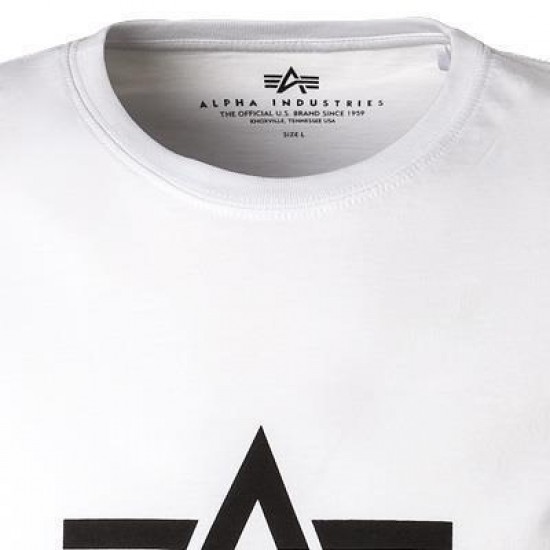 Оригінальна чоловіча футболка Alpha Industries Basic T-Shirt (white)