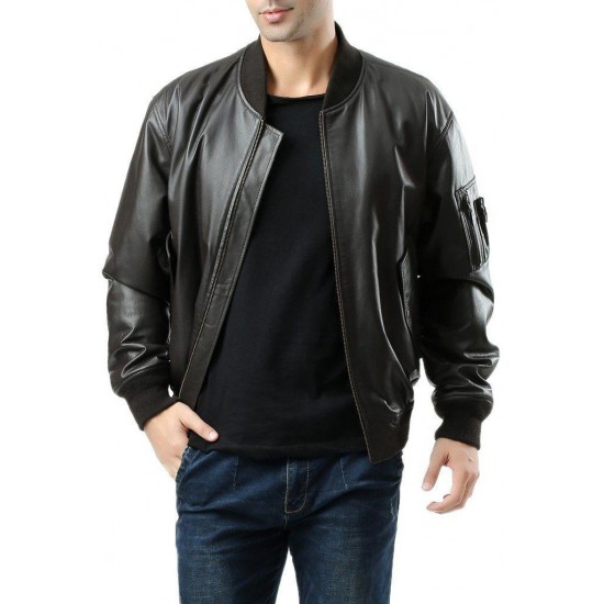 Льотна куртка Leather MA-1 Flight Jacket Alpha Industries MLM21000A1 (Black)